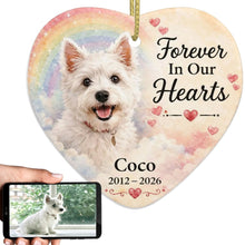 Load image into Gallery viewer, Westie Dog Ornament - Forever In Our Hearts Design - Personalized with Name-Christmas Ornament-Christmas,Personalize Artwork,West Highland Terrier-1