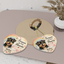 Load image into Gallery viewer, Yorkie Dog Ornament - Forever In Our Hearts Design - Personalized with Name-Christmas Ornament-Christmas,Personalize Artwork,Yorkshire Terrier-2