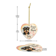 Load image into Gallery viewer, Yorkie Dog Ornament - Forever In Our Hearts Design - Personalized with Name-Christmas Ornament-Christmas,Personalize Artwork,Yorkshire Terrier-5