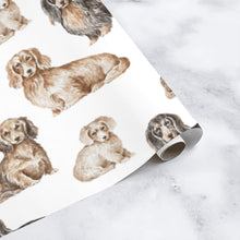 Load image into Gallery viewer, Dachshund Wrapping Paper - Watercolor Dachsund Designs - 3 Sheets Bundle-Christmas Ornament-Christmas,Dachshund,Wrapping Paper-8