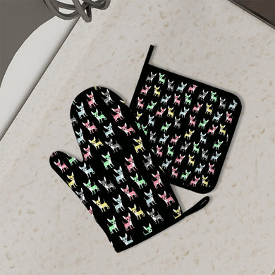 Infinite Chihuahua Love Oven Mitts and Pot Holder Set-Kitchen Decor-Accessories,Chihuahua,Dog Mom Gifts-1