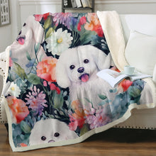 Load image into Gallery viewer, Bichon Frise in Bloom Soft Warm Fleece Blanket-Blanket-Bichon Frise, Blankets, Home Decor-3