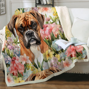 Botanical Beauty Boxer Soft Warm Fleece Blanket-Blanket-Blankets, Boxer, Home Decor-3