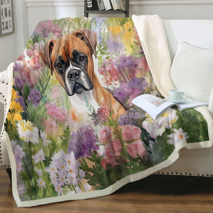 Springtime Summer Boxer Love Soft Warm Fleece Blanket-Blanket-Blankets, Boxer, Home Decor-2