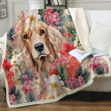Load image into Gallery viewer, Golden Cocker Spaniel in Bloom Soft Warm Fleece Blanket-Blanket-Blankets, Cocker Spaniel, Home Decor-3