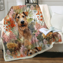Load image into Gallery viewer, Autumn Garden Airdale Terrier Soft Warm Fleece Blanket-Blanket-Airedale Terrier, Blankets, Home Decor-Small-1