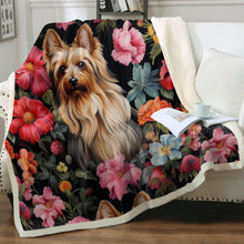 Load image into Gallery viewer, Moonlight Garden Yorkie Soft Warm Fleece Blanket-Blanket-Blankets, Home Decor, Yorkshire Terrier-2