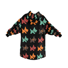 Load image into Gallery viewer, Multicolor Scottie Dog Love Blanket Hoodie for Women - 4 Colors-Apparel-Blanket Hoodie, Blankets, Scottish Terrier-16