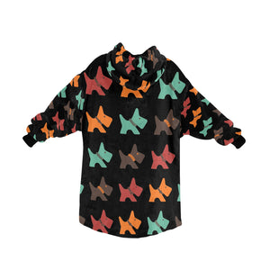 Multicolor Scottie Dog Love Blanket Hoodie for Women - 4 Colors-Apparel-Blanket Hoodie, Blankets, Scottish Terrier-16