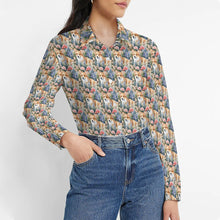 Load image into Gallery viewer, Corgi&#39;s Floral Paradise Women&#39;s Shirt-Apparel-Apparel, Corgi, Shirt-3