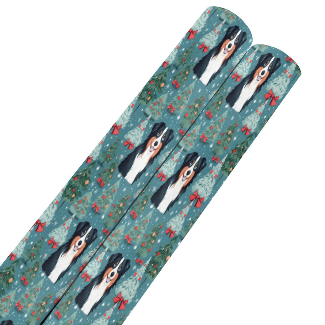 Christmas Delight Australian Shepherd Gift Wrapping Paper - 2 Rolls-Christmas Ornament-Australian Shepherd,Christmas,Wrapping Paper-5