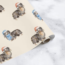 Load image into Gallery viewer, Dachshund Christmas Wrapping Paper - 6 Coat Colors - Watercolor Dachsund Designs - 3 Sheets Bundle-Christmas Ornament-Christmas,Dachshund,Wrapping Paper-8