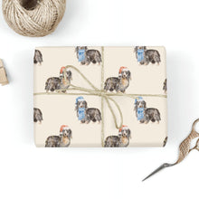 Load image into Gallery viewer, Dachshund Christmas Wrapping Paper - 6 Coat Colors - Watercolor Dachsund Designs - 3 Sheets Bundle-Christmas Ornament-Christmas,Dachshund,Wrapping Paper-9