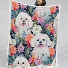 Load image into Gallery viewer, Bichon Frise in Bloom Soft Warm Fleece Blanket-Blanket-Bichon Frise, Blankets, Home Decor-2