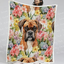 Load image into Gallery viewer, Botanical Beauty Boxer Soft Warm Fleece Blanket-Blanket-Blankets, Boxer, Home Decor-14
