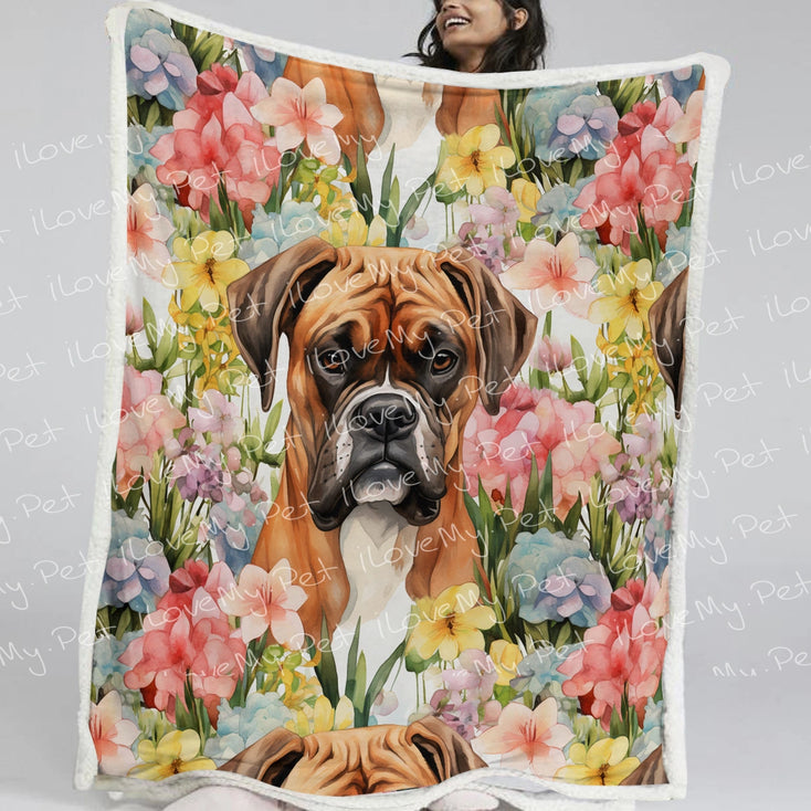 Botanical Beauty Boxer Soft Warm Fleece Blanket-Blanket-Blankets, Boxer, Home Decor-2