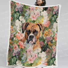 Load image into Gallery viewer, Boxer in Bloom Soft Warm Fleece Blanket-Blanket-Blankets, Boxer, Home Decor-2