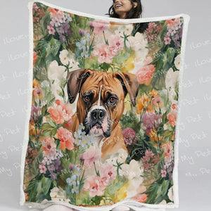 Boxer in Bloom Soft Warm Fleece Blanket-Blanket-Blankets, Boxer, Home Decor-13