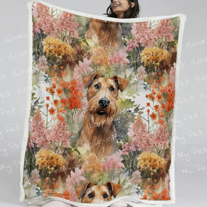 Autumn Garden Airdale Terrier Soft Warm Fleece Blanket-Blanket-Airedale Terrier, Blankets, Home Decor-2