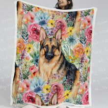 Load image into Gallery viewer, German Shepherd in Bloom Soft Warm Fleece Blanket-Blanket-Blankets, German Shepherd, Home Decor-14