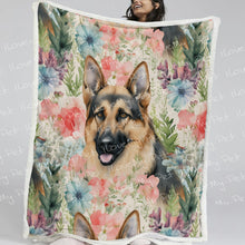 Load image into Gallery viewer, Precious German Shepherd Watercolor Garden Fleece Blanket-Blanket-Blankets, German Shepherd, Home Decor-2