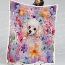 Load image into Gallery viewer, Pastel Watercolor Garden Poodle Soft Warm Fleece Blanket-Blanket-Blankets, Home Decor, Poodle-3