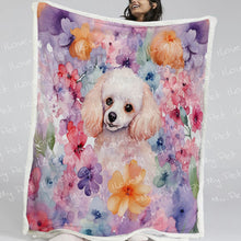 Load image into Gallery viewer, Pastel Watercolor Garden Poodle Soft Warm Fleece Blanket-Blanket-Blankets, Home Decor, Poodle-13