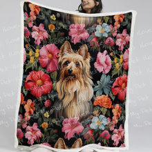 Load image into Gallery viewer, Moonlight Garden Yorkie Soft Warm Fleece Blanket-Blanket-Blankets, Home Decor, Yorkshire Terrier-Small-1