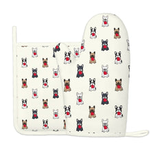 Load image into Gallery viewer, My Frenchie My Heart Oven Mitts and Pot Holder Set-Kitchen Decor-Accessories,Dog Mom Gifts,French Bulldog-9