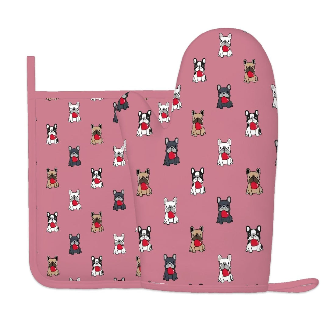 My Frenchie My Heart Oven Mitts and Pot Holder Set-Kitchen Decor-Accessories,Dog Mom Gifts,French Bulldog-10