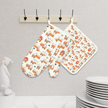 Load image into Gallery viewer, Adorable Corgi Love Parade Oven Mitts and Pot Holder Set-Kitchen Decor-Accessories,Corgi,Dog Mom Gifts-5