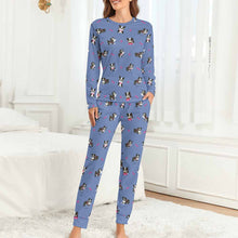 Load image into Gallery viewer, Boston Terrier Love Women&#39;s Soft Pajama Set - 4 Colors-Pajamas-Apparel, Boston Terrier, Pajamas-Cornflower Blue-XS-1