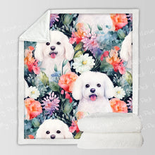 Load image into Gallery viewer, Bichon Frise in Bloom Soft Warm Fleece Blanket-Blanket-Bichon Frise, Blankets, Home Decor-Small-1