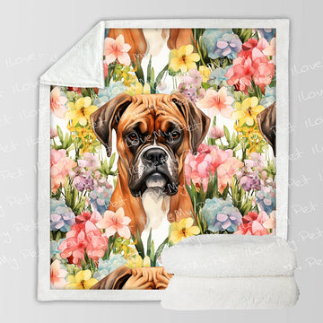 Botanical Beauty Boxer Soft Warm Fleece Blanket-Blanket-Blankets, Boxer, Home Decor-Small-1