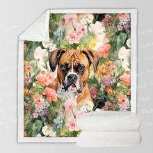 Load image into Gallery viewer, Boxer in Bloom Soft Warm Fleece Blanket-Blanket-Blankets, Boxer, Home Decor-3