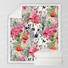 Load image into Gallery viewer, Dalmatian in Bloom Soft Warm Fleece Blanket-Blanket-Blankets, Dalmatian, Home Decor-3