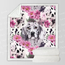 Load image into Gallery viewer, Pink Petals and Dalmatians Love Soft Warm Fleece Blanket-Blanket-Blankets, Dalmatian, Home Decor-3
