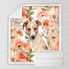 Load image into Gallery viewer, Pastel Meadow Red Fawn Grehound / Whippet Fleece Blanket-Blanket-Blankets, Greyhound, Home Decor, Whippet-3
