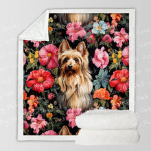 Load image into Gallery viewer, Moonlight Garden Yorkie Soft Warm Fleece Blanket-Blanket-Blankets, Home Decor, Yorkshire Terrier-12