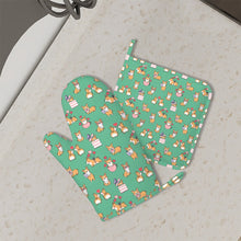 Load image into Gallery viewer, Celebration Corgi Love Oven Mitts and Pot Holder Set-Kitchen Decor-Accessories,Corgi,Dog Mom Gifts-3