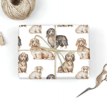 Load image into Gallery viewer, Dachshund Wrapping Paper - Watercolor Dachsund Designs - 3 Sheets Bundle-Christmas Ornament-Christmas,Dachshund,Wrapping Paper-9