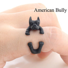 Load image into Gallery viewer, 3D American Bully Finger Wrap Rings-Resizable-Black Gun-3