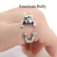 Load image into Gallery viewer, 3D American Bully Finger Wrap Rings-Resizable-Antique Silver-1