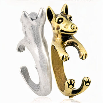 3D Bull Terrier Finger Wrap Rings-Dog Themed Jewellery-Bull Terrier, Jewellery, Ring-3