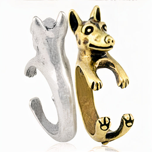 3D Bull Terrier Finger Wrap Rings-Dog Themed Jewellery-Bull Terrier, Jewellery, Ring-3