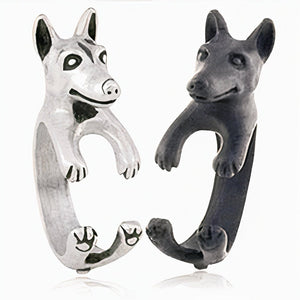 3D Bull Terrier Finger Wrap Rings-Dog Themed Jewellery-Bull Terrier, Jewellery, Ring-4