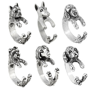 3D Bull Terrier Finger Wrap Rings-Dog Themed Jewellery-Bull Terrier, Jewellery, Ring-7