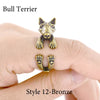 3D Bull Terrier Finger Wrap Rings