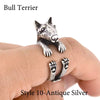 3D Bull Terrier Finger Wrap Rings