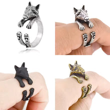 Load image into Gallery viewer, 3D Bull Terrier Finger Wrap Rings